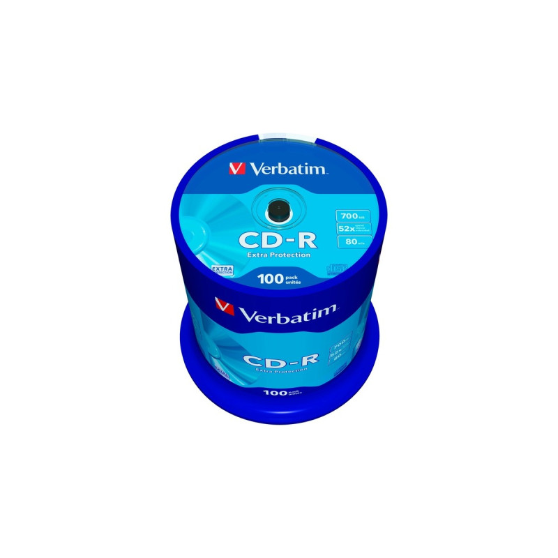Verbatim CD-R 700 MB, CD-Rohlinge(52fach, 100 Stück)