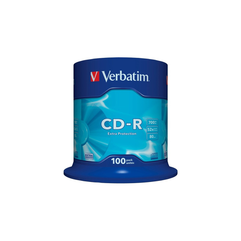 Verbatim CD-R 700 MB, CD-Rohlinge(52fach, 100 Stück)