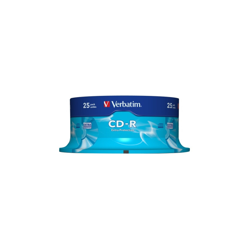 Verbatim CD-R 700 MB, CD-Rohlinge(52fach, 25 Stück, Extra Protection)