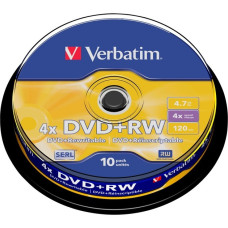 Verbatim DVD+RW 4,7 GB, DVD-Rohlinge(4fach, 10 Stück)