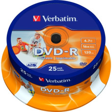 Verbatim DVD-R 4,7 GB, DVD-Rohlinge(16fach, 25 Stück)