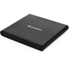 Verbatim Externer Slimline CD-DVD-Brenner, externer DVD-Brenner(schwarz, USB-A 2.0)