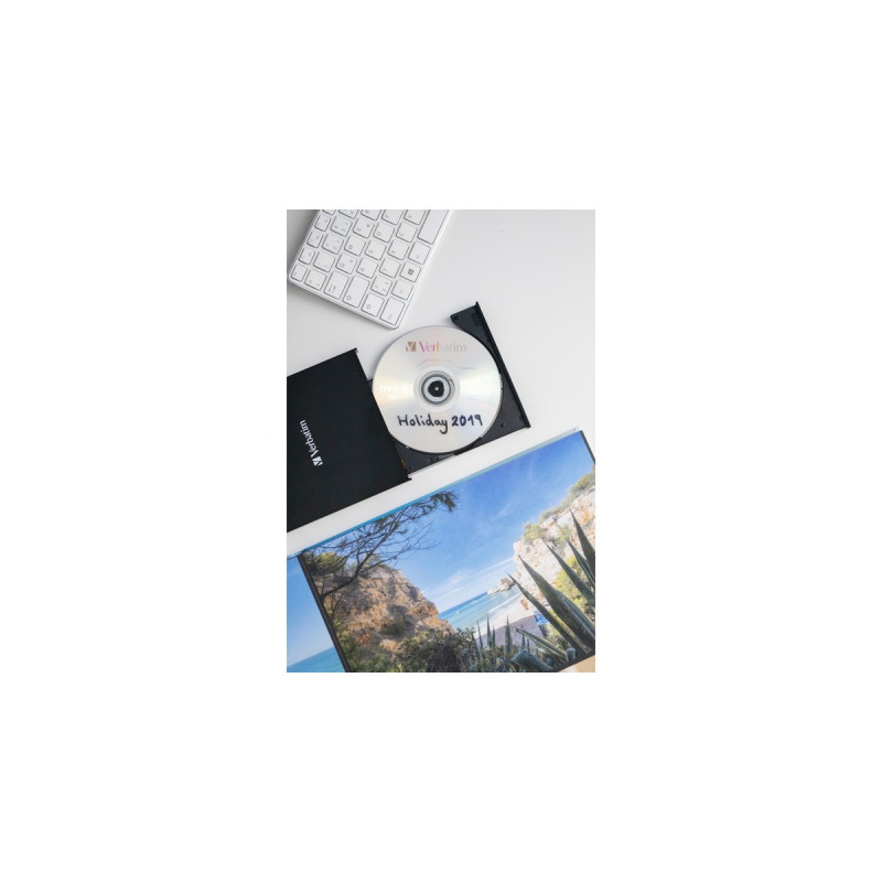 Verbatim Externer Slimline CD-DVD-Brenner, externer DVD-Brenner(schwarz, USB-A 2.0)