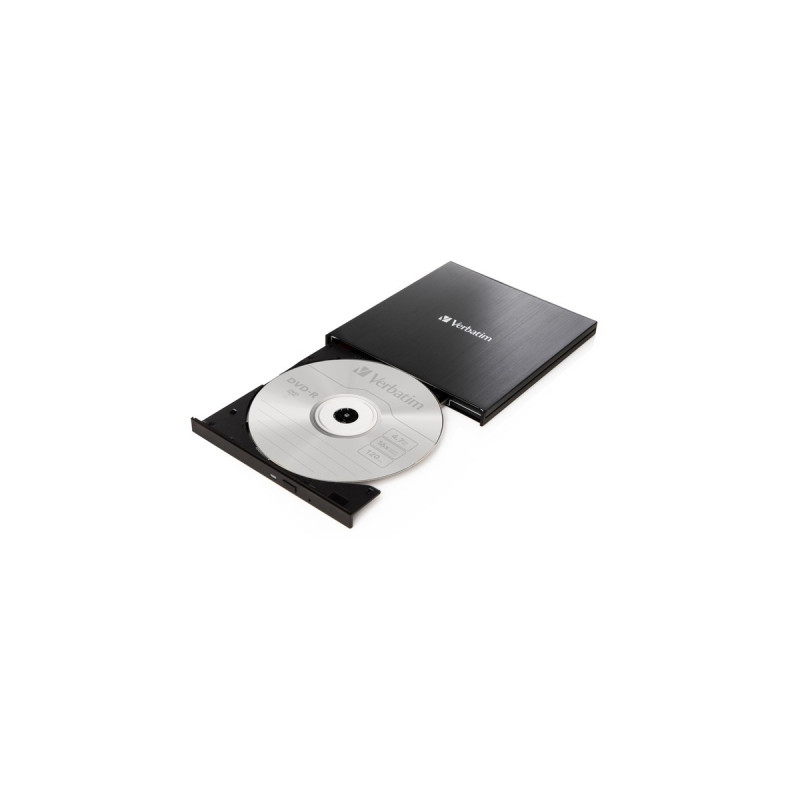 Verbatim Externer Slimline CD-DVD-Brenner, externer DVD-Brenner(USB-C 3.2 Gen 1 (5 Gbit/s))