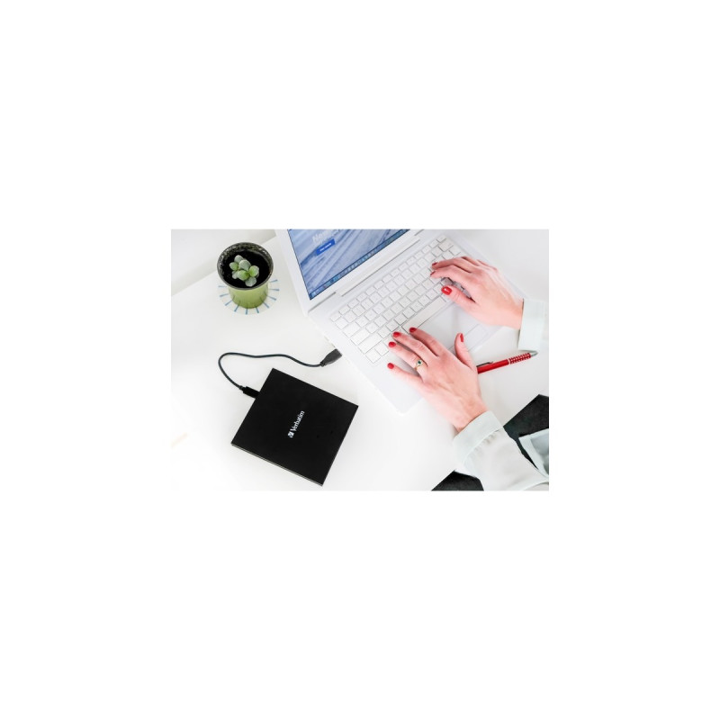 Verbatim Externer Slimline CD-DVD-Brenner, externer DVD-Brenner(USB-C 3.2 Gen 1 (5 Gbit/s))