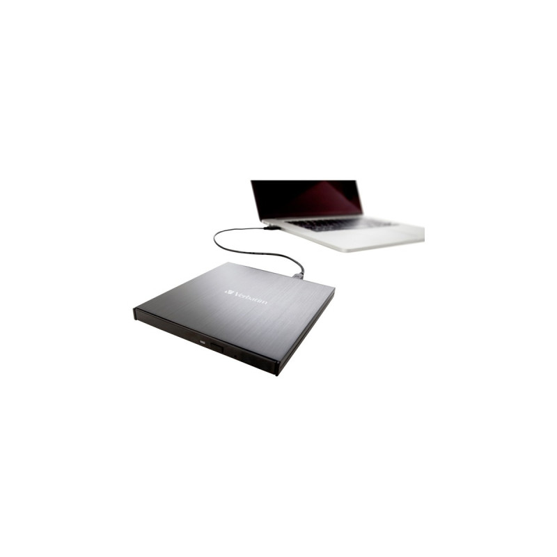 Verbatim Externer Slimline CD-DVD-Brenner, externer DVD-Brenner(USB-C 3.2 Gen 1 (5 Gbit/s))