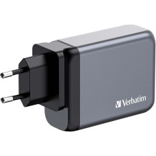 Verbatim GaN-Ladegerät 100W, 1x USB-A , 3x USB-C(grau, PD 3.0, QC 3.0)