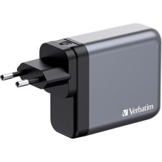 Verbatim GaN-Ladegerät 140W, 1x USB-A , 3x USB-C(grau, PD 3.1, PD 3.0, QC 3.0)