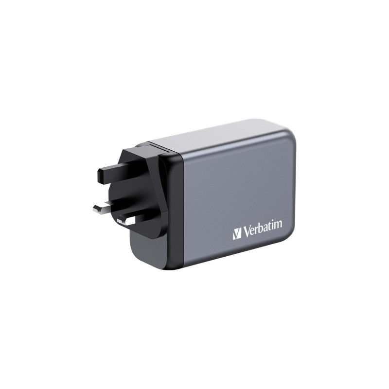 Verbatim GaN-Ladegerät 240W, 1x USB-A , 3x USB-C(grau, PD 3.0, QC 3.0)
