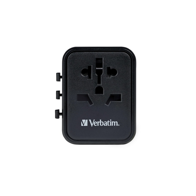 Verbatim Universal-Reiseadapter UTA-01, Reisestecker(schwarz, 2x USB-A)