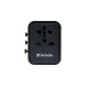 Verbatim Universal-Reiseadapter UTA-01, Reisestecker(schwarz, 2x USB-A)