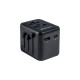 Verbatim Universal-Reiseadapter UTA-02, Reisestecker(schwarz, 1x USB-A, 1x USB-C)