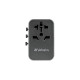 Verbatim Universal-Reiseadapter UTA-04, Reisestecker(schwarz/silber, 3x USB-A, 2x USB-C)