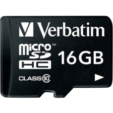 Verbatim microSDHC 16 GB Class 10, Speicherkarte(schwarz, UHS-I U1, Class 10, V10)