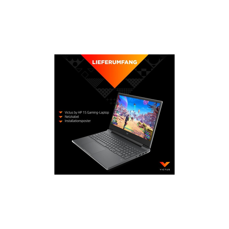 Victus by HP 15-fa1155ng, Gaming-Notebook(grau, ohne Betriebssystem, 39.6 cm (15.6 Zoll) & 144 Hz Display, 512 GB SSD)