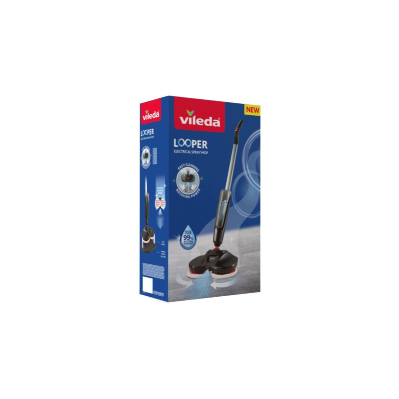 Vileda Elektrischer Sprüh-Mop Looper, Bohnermaschine(schwarz, Akkubetrieb)