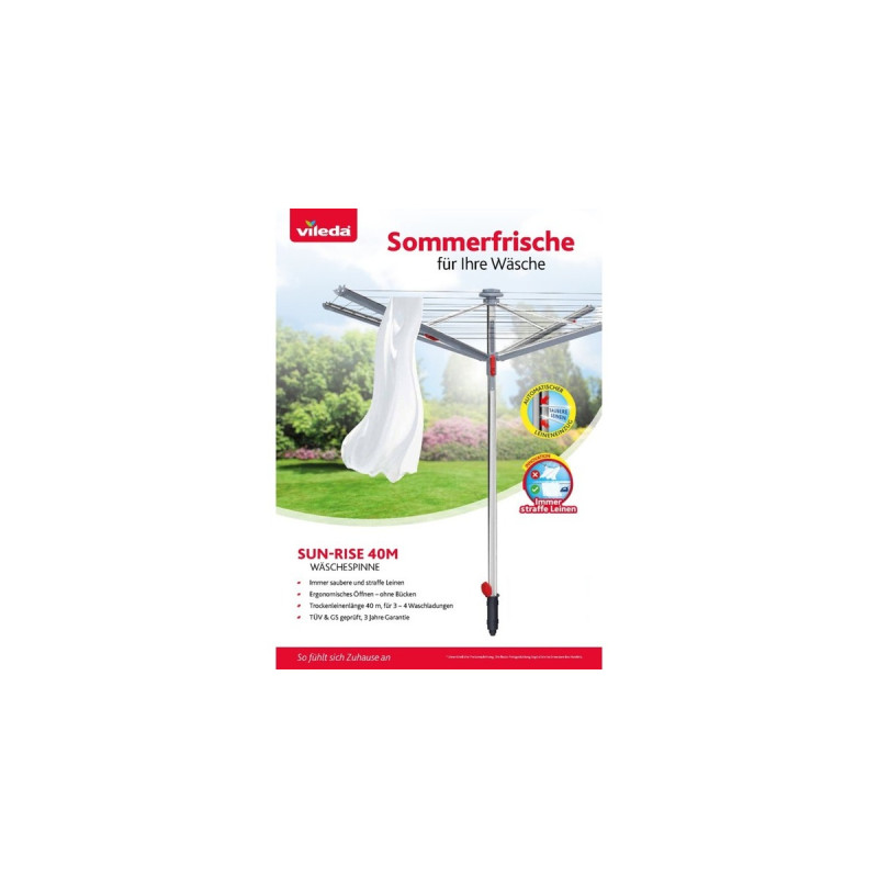 Vileda SUN-RISE Wäschespinne, Wäscheständer(40 Meter)