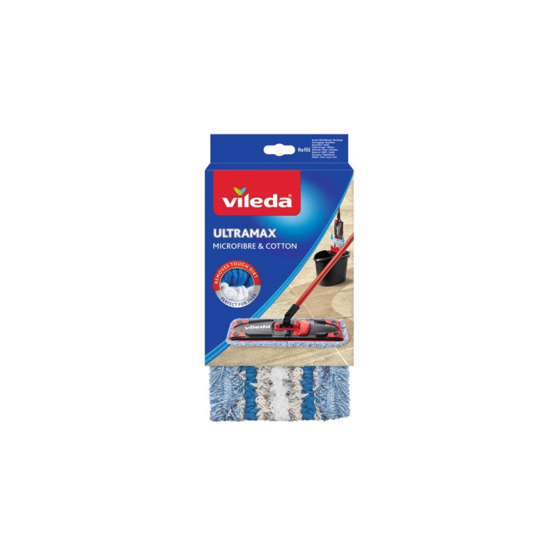 Vileda ULTRAMAX Ersatz-Wischbezug Microfibre & Cotton, extra feucht(für Ultramat 2in1 Flachwischer)