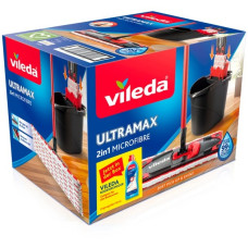 Vileda Wischer ULTRAMAX 2in1 Box, inkl. Bodenreiniger, Bodenwischer(schwarz/rot, inkl. 750ml Vileda Bodenreiniger)
