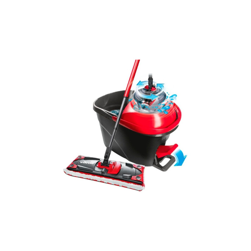 Vileda Wischer ULTRAMAX 2in1 TURBO Komplettset, Bodenwischer(schwarz/rot)