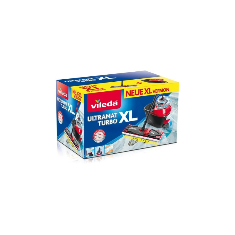 Vileda Wischer ULTRAMAX XL Turbo Komplett Box, Bodenwischer(schwarz/rot, Outlet)