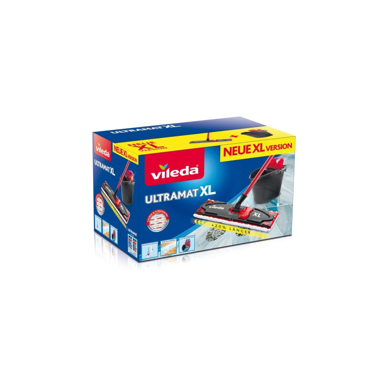 Vileda Wischer ULTRAMAX XL Universal Box, Bodenwischer(schwarz/rot)