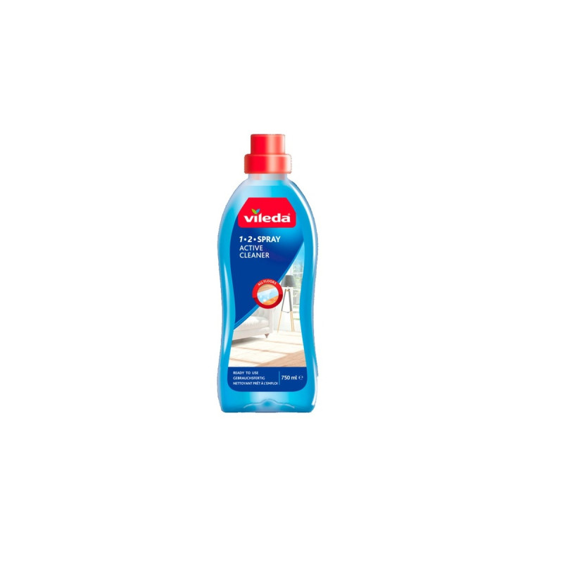 Vileda Wischmop Turbo 2in1 Microfibre Komplett Set, Bodenwischer(schwarz/rot, inkl. 750ml Vileda Bodenreiniger)