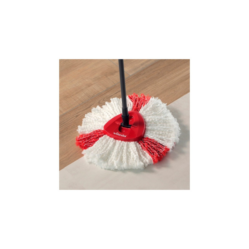 Vileda Wischmop Turbo 2in1 Microfibre Komplett Set, Bodenwischer(schwarz/rot, inkl. 750ml Vileda Bodenreiniger)