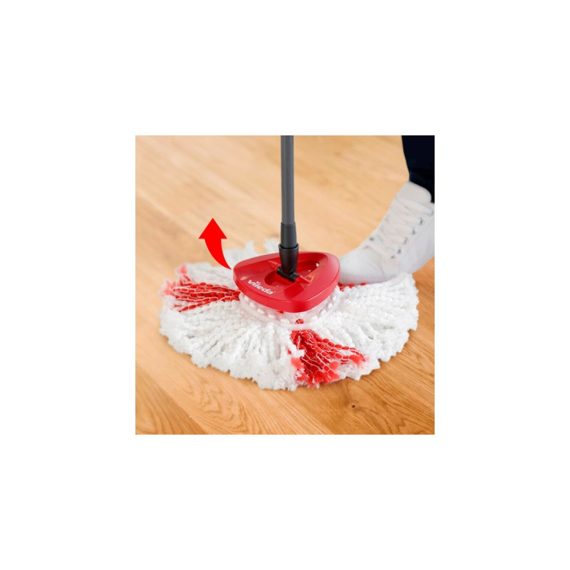 Vileda Wischmop Turbo 2in1 Microfibre Komplett Set, Bodenwischer(schwarz/rot, inkl. 750ml Vileda Bodenreiniger)