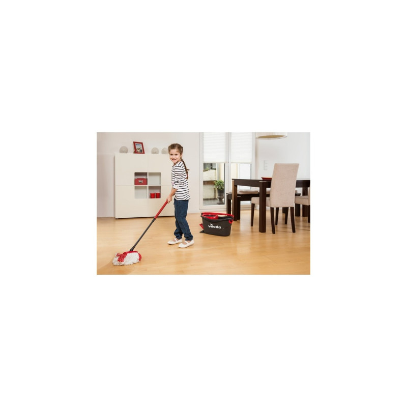 Vileda Wischmop Turbo EasyWring & Clean Box, Bodenwischer(schwarz/rot)