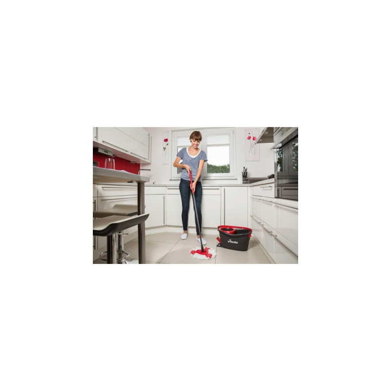 Vileda Wischmop Turbo EasyWring & Clean Box, Bodenwischer(schwarz/rot)