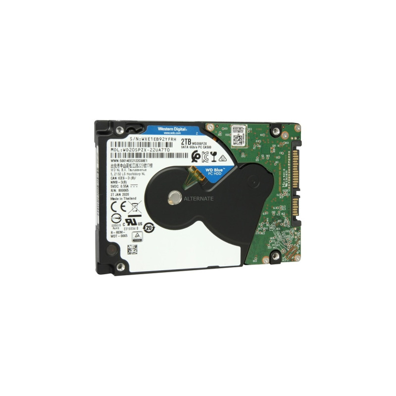 WD Blue 2 TB, Festplatte(SMR (Shingled Magnetic Recording), SATA 6 Gb/s, 2,5