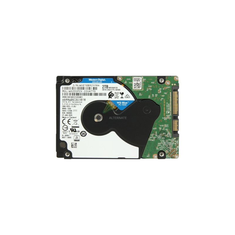 WD Blue 2 TB, Festplatte(SMR (Shingled Magnetic Recording), SATA 6 Gb/s, 2,5