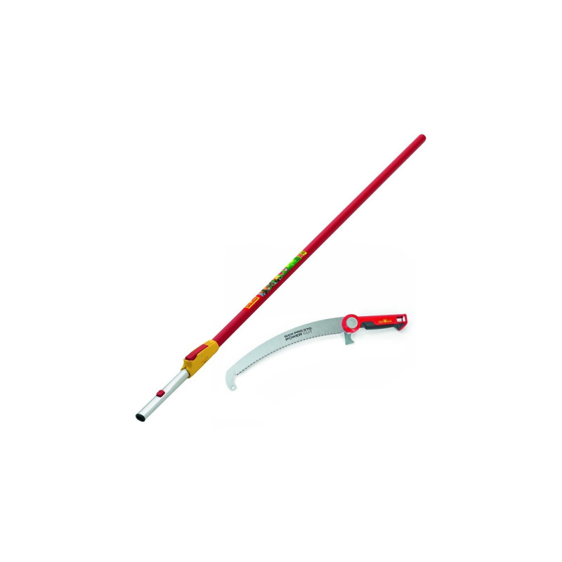 WOLF-Garten Astsäge Power Cut Saw Pro 370 + Vario-Stiel ZM-V 4 Set, multi-star®(rot/silber, PCSPRO 370/ZM-V4)
