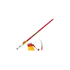 WOLF-Garten Profi-Astsäge Power Cut Saw Pro 370 + Obstpflücker RG-M + Vario-Stiel ZM-V 4 Set, multi-star®(rot/grau, PCSPRO 370/RG-M/ZM-V4)