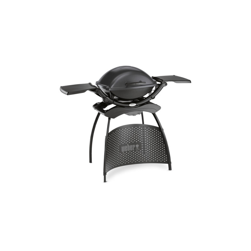 Weber Elektrogrill Q 2400, Dark Grey(dunkelgrau, 2.200 Watt, mit Seitentischen)