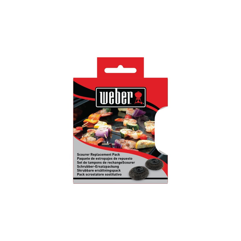 Weber Ersatzköpfe 6210, für Plancha-Spülbürste, Grill-Reinigungsbürste(schwarz, 2 Stück)