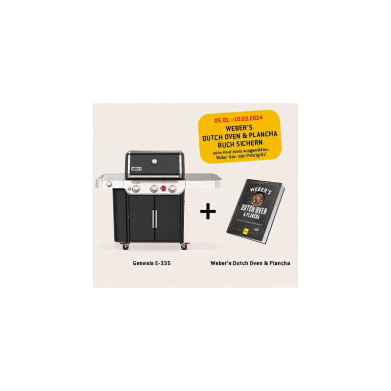 Weber Gasgrill Genesis E-335(schwarz/edelstahl, mit CRAFTED Basis-Rahmen und Sear Zone)