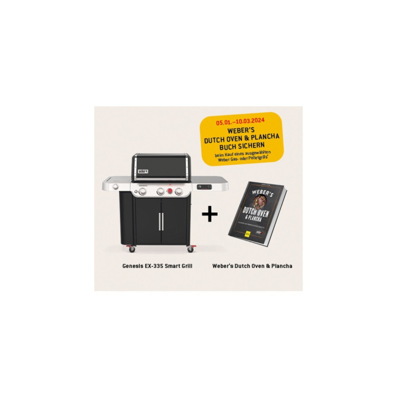Weber Genesis EX-335 Smarter Gasgrill(schwarz/edelstahl, mit CRAFTED Basis-Rahmen und Sear Zone)