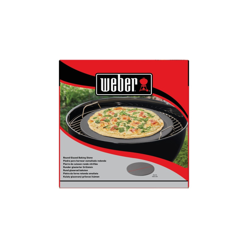 Weber Glasierter Pizzastein 18412, Ø ca. 36cm(grau)
