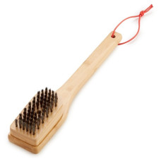 Weber Grillbürste mit Bambus-Griff, 30cm, Grill-Reinigungsbürste(mit Edel­stahl­bors­ten)