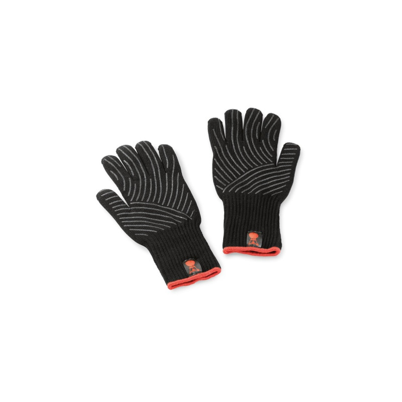 Weber Grillhandschuhe 6669 mit Silikon-Griffflächen, S/M(schwarz, 2 Stück)