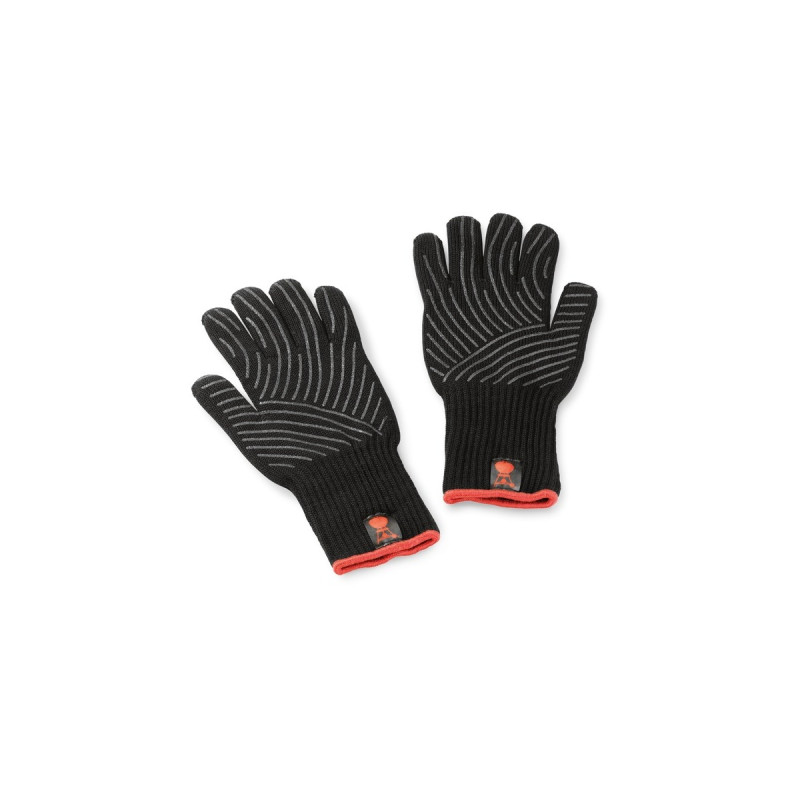 Weber Grillhandschuhe 6670 mit Silikon-Griffflächen, L/XL(schwarz, 2 Stück)