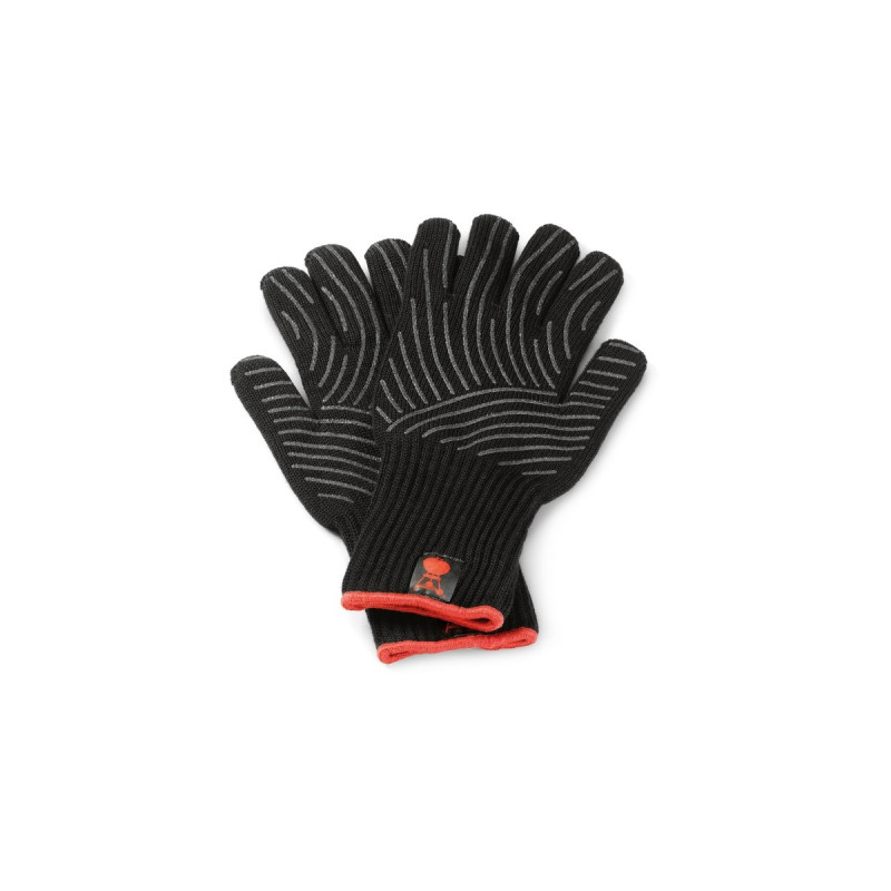 Weber Grillhandschuhe 6670 mit Silikon-Griffflächen, L/XL(schwarz, 2 Stück)
