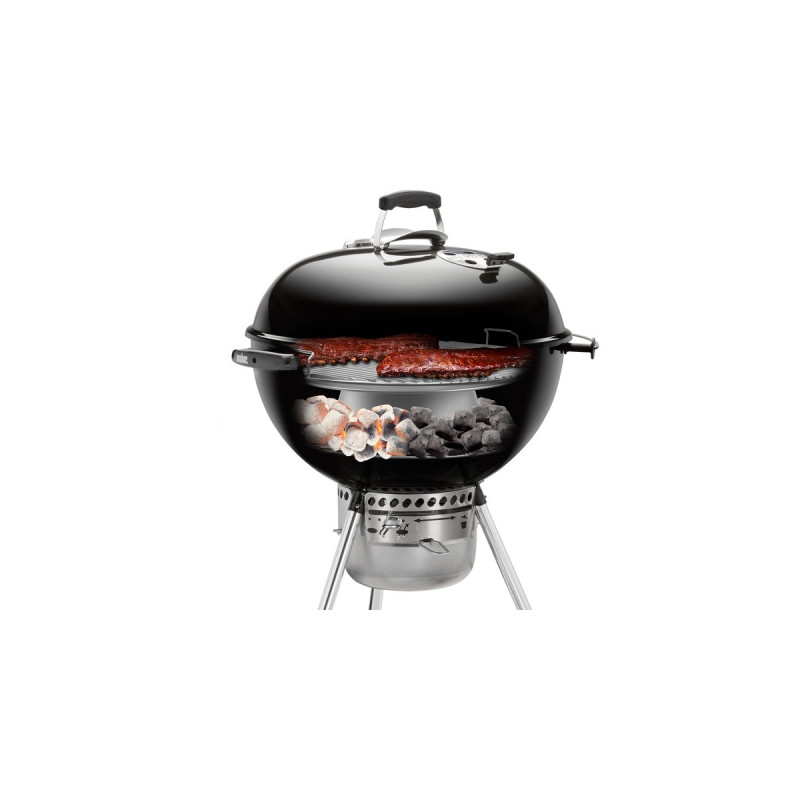 Weber Holzkohle Temperaturregler, für Kugelgrills mit Ø 57cm, Kamin(edelstahl, Hitze-Kegel und Diffusorplatte)