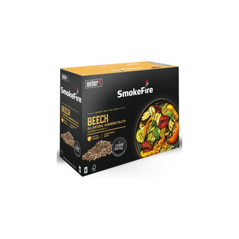 Weber Holzpellets Buchenholz, 8kg, Brennstoff(für SmokeFire)