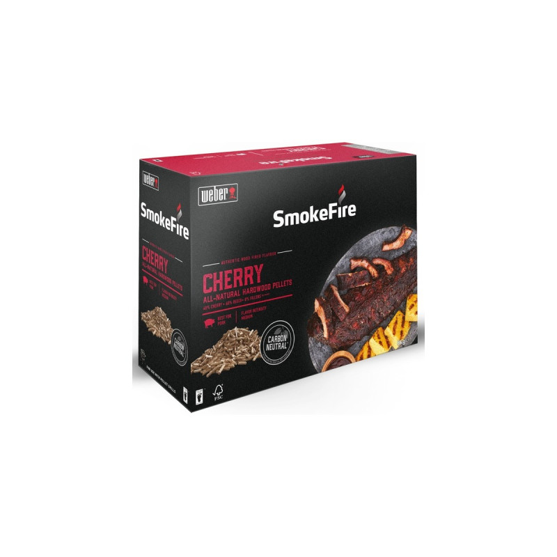 Weber Holzpellets Kirschholz, 8kg, Brennstoff(für SmokeFire)