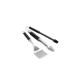 Weber Premium Grillbesteck, 3-teilig(edelstahl/schwarz, Wender, Grillzange und Pinsel)