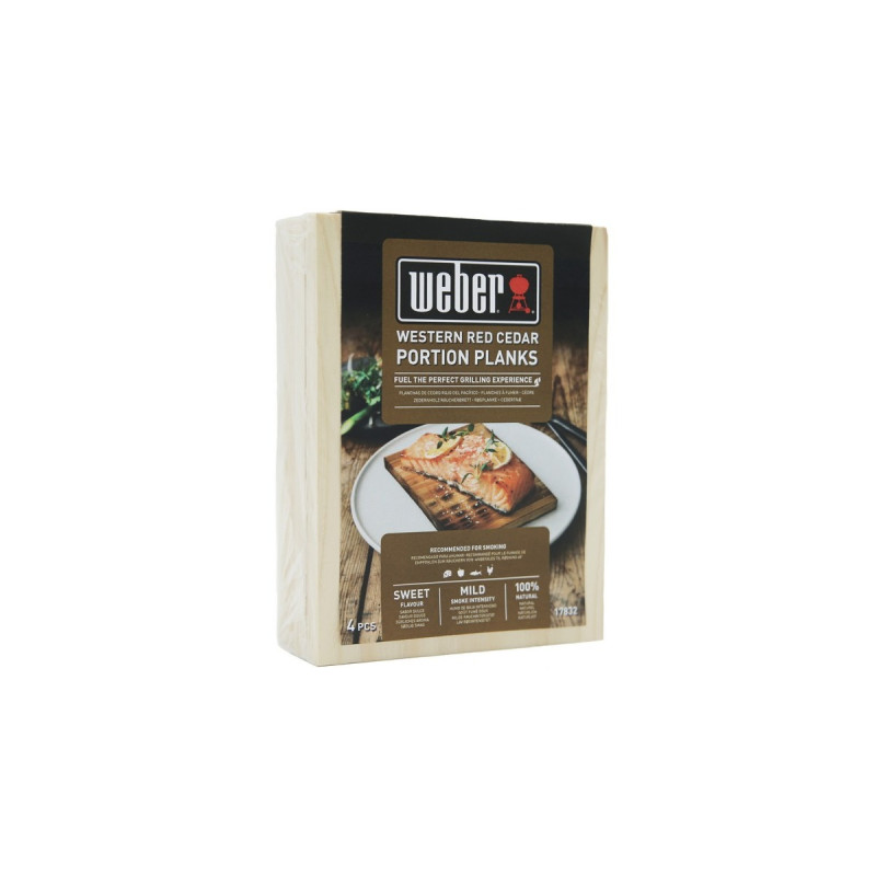 Weber Räucherbretter Zedernholz 17832, Aroma-Holz(klein, 4 Stück)