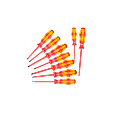 Wera 160 i/162 i/167 i/9 Schraubendrehersatz Kraftform Plus Serie 100, VDE(rot/gelb, 9-teilig, mit Lasertip)